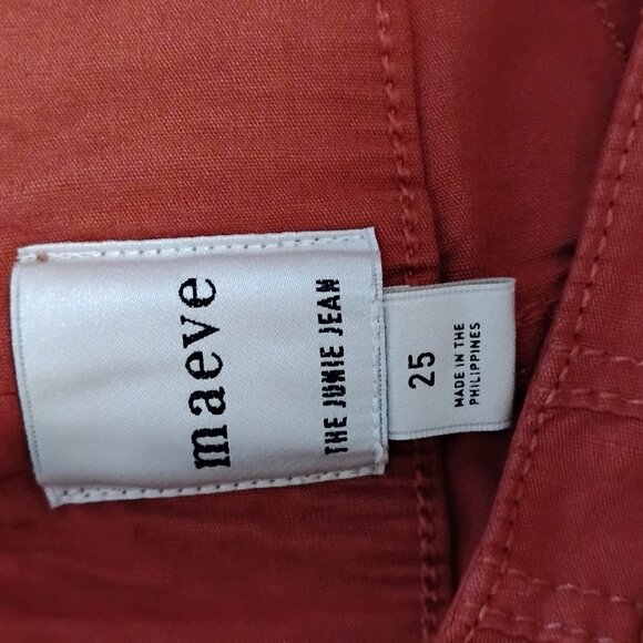 Maeve by Athropologie Women's Burnt Orange The Junie High Rise Flare Jeans Sz 25 - Picture 8 of 10